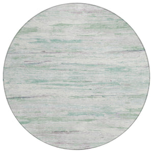 HomeRoots 5' Artichoke Green and Ivory Abstract Area Rug - Stylish, Washable Design for Indoor and Outdoor Use 8' Round 628190