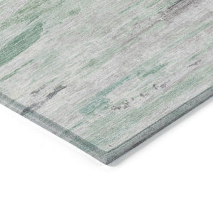 HomeRoots 5' Artichoke Green and Ivory Abstract Area Rug - Stylish, Washable Design for Indoor and Outdoor Use 8' Round 628190