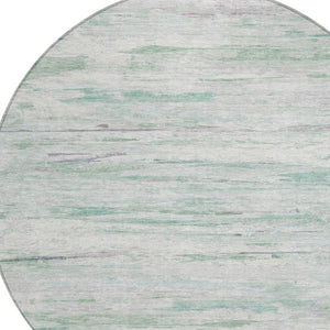HomeRoots 5' Artichoke Green and Ivory Abstract Area Rug - Stylish, Washable Design for Indoor and Outdoor Use 8' Round 628190