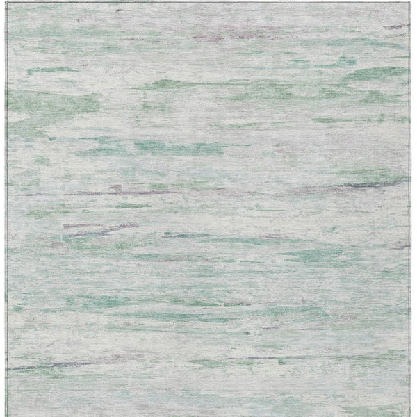 HomeRoots 5' Artichoke Green and Ivory Abstract Area Rug - Stylish, Washable Design for Indoor and Outdoor Use 8' X 10' 628191