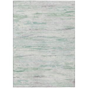 HomeRoots 5' Artichoke Green and Ivory Abstract Area Rug - Stylish, Washable Design for Indoor and Outdoor Use 8' X 10' 628191