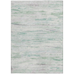 HomeRoots 5' Artichoke Green and Ivory Abstract Area Rug - Stylish, Washable Design for Indoor and Outdoor Use 9' X 12' 628192