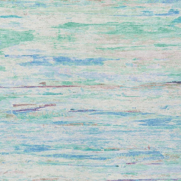 HomeRoots 5' Teal Blue and Ivory Abstract Indoor Outdoor Area Rug - Stylish, Washable, and Durable for Any Space 5' X 8' 628219