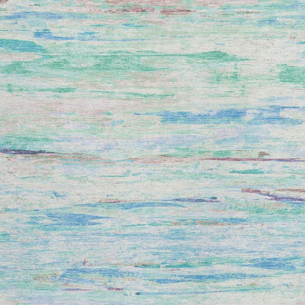 HomeRoots 5' Teal Blue and Ivory Abstract Indoor Outdoor Area Rug - Stylish, Washable, and Durable for Any Space 8' X 10' 628221