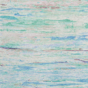 HomeRoots 5' Teal Blue and Ivory Abstract Indoor Outdoor Area Rug - Stylish, Washable, and Durable for Any Space 9' X 12' 628222