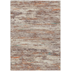 HomeRoots 5' Terra Cotta and Beige Abstract Washable Area Rug – Stylish, Durable, Perfect for Indoor/Outdoor Use 5' X 8' 628225