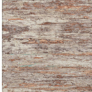 HomeRoots 5' Terra Cotta and Beige Abstract Washable Area Rug – Stylish, Durable, Perfect for Indoor/Outdoor Use 9' X 12' 628228