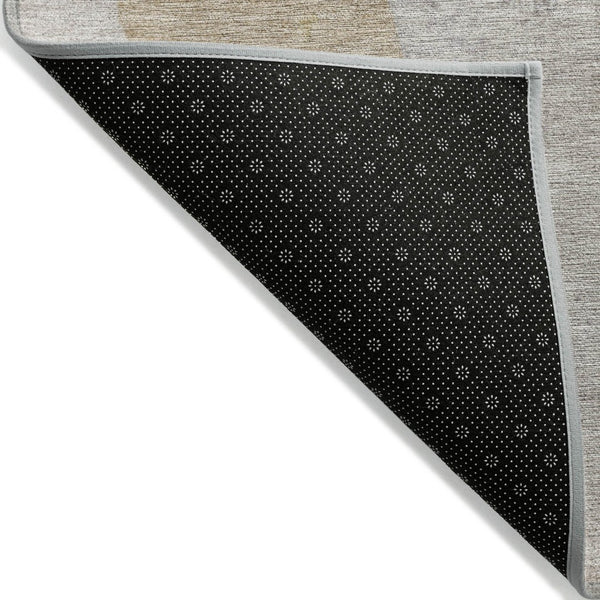HomeRoots 5' Contemporary Beige and Taupe Abstract Washable Area Rug for Indoor and Outdoor Spaces 5' X 8' 628237