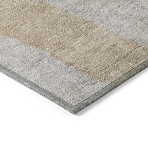 HomeRoots 5' Contemporary Beige and Taupe Abstract Washable Area Rug for Indoor and Outdoor Spaces 5' X 8' 628237