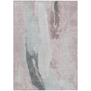 HomeRoots 5' Blush and Gray Abstract Area Rug for Indoor and Outdoor Use - Stylish, Durable, and Washable 5' X 8' 628273