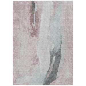 HomeRoots 5' Blush and Gray Abstract Area Rug for Indoor and Outdoor Use - Stylish, Durable, and Washable 5' X 8' 628273