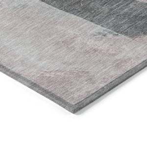 HomeRoots 5' Blush and Gray Abstract Area Rug for Indoor and Outdoor Use - Stylish, Durable, and Washable 8' Round 628274