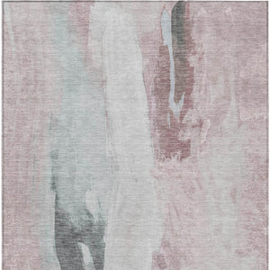 HomeRoots 5' Blush and Gray Abstract Area Rug for Indoor and Outdoor Use - Stylish, Durable, and Washable 9' X 12' 628276