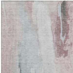 HomeRoots 5' Blush and Gray Abstract Area Rug for Indoor and Outdoor Use - Stylish, Durable, and Washable 9' X 12' 628276
