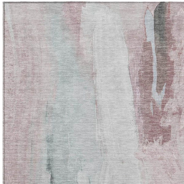 HomeRoots 5' Blush and Gray Abstract Area Rug for Indoor and Outdoor Use - Stylish, Durable, and Washable 9' X 12' 628276