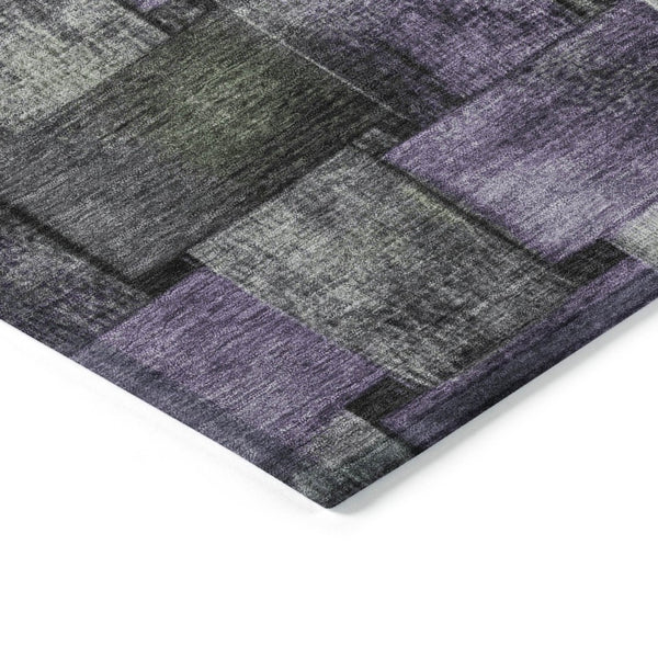HomeRoots 5' Stylish Sage and Purple Striped Indoor Outdoor Area Rug – Durable, Washable, Versatile Design 10' X 14' 628307