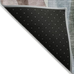 HomeRoots 5' Vibrant Salmon and Denim Blue Abstract Area Rug - Durable, Washable, Indoor/Outdoor Style Essential 8' Round 628346