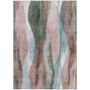 HomeRoots 5' Vibrant Salmon and Denim Blue Abstract Area Rug - Durable, Washable, Indoor/Outdoor Style Essential 10' X 14' 628349