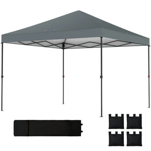 English Elm Pop up Canopy Tent with Steel Frame Upf30 Oxford Roof for Outdoor Events and Tailgates Dark Gray T3971P466940