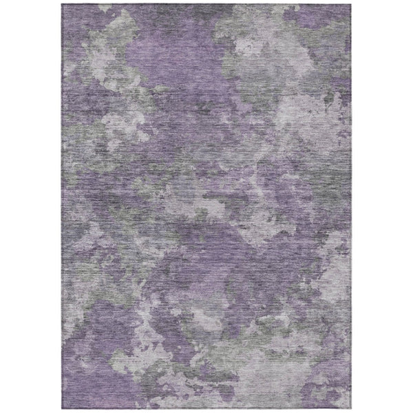 HomeRoots 5' Purple and Gray Abstract Area Rug - Stylish, Washable Design Perfect for Indoor and Outdoor Spaces 9' X 12' 628396