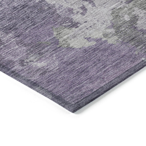 HomeRoots 5' Purple and Gray Abstract Area Rug - Stylish, Washable Design Perfect for Indoor and Outdoor Spaces 10' X 14' 628397