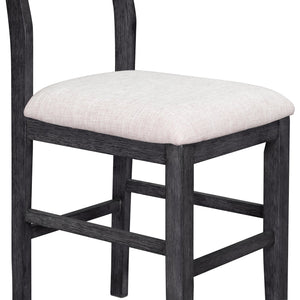 English Elm TOPMAX 82-inch Farmhouse Extendable Dining Set with Two 11" Removable Leaves, Upholstered Seats and Bench Gray N717S000230E