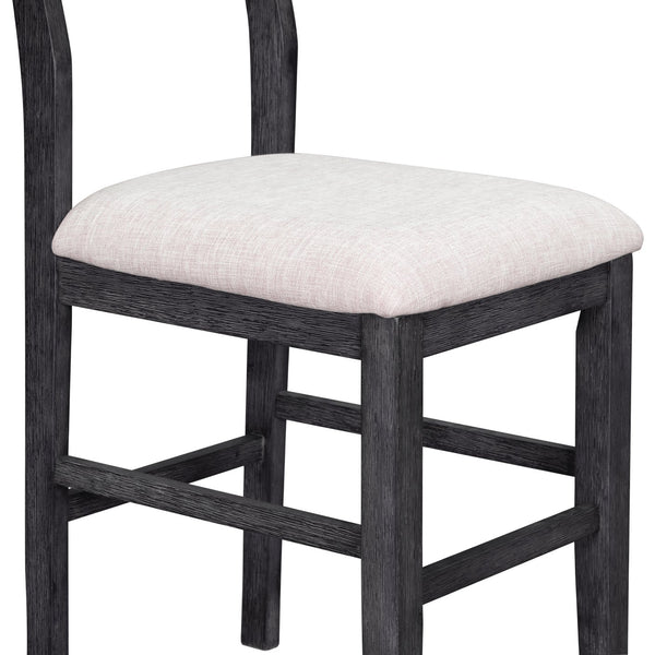 English Elm TOPMAX 82-inch Farmhouse Extendable Dining Set with Two 11" Removable Leaves, Upholstered Seats and Bench Gray N717S000230E