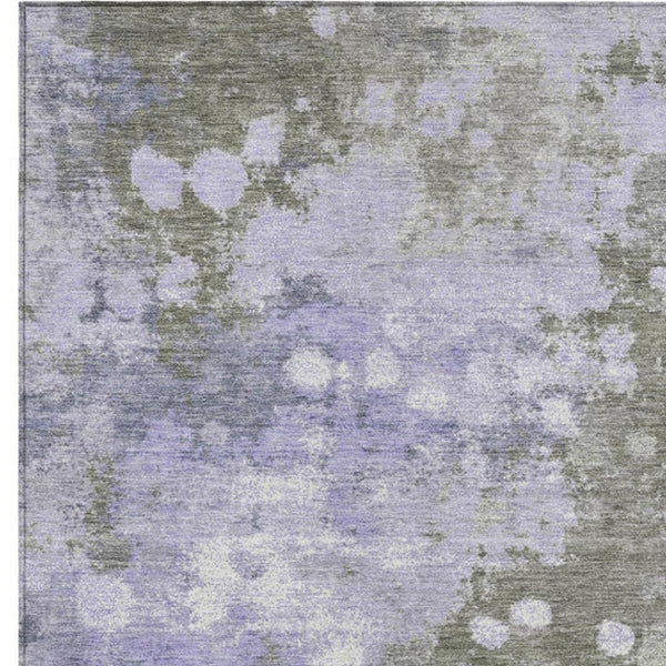 HomeRoots 5' Modern Abstract Lavender and Taupe Washable Area Rug for Indoor and Outdoor Durability 5' X 8' 628405