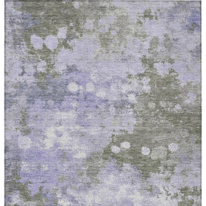 HomeRoots 5' Modern Abstract Lavender and Taupe Washable Area Rug for Indoor and Outdoor Durability 9' X 12' 628408