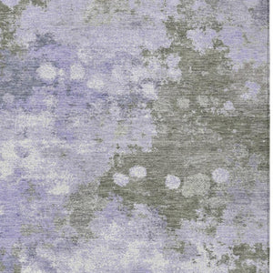 HomeRoots 5' Modern Abstract Lavender and Taupe Washable Area Rug for Indoor and Outdoor Durability 10' X 14' 628409