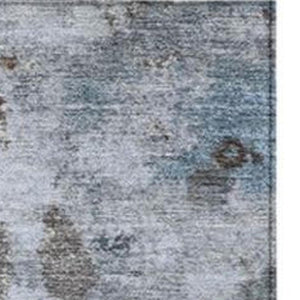 HomeRoots 5' Sky Blue and Brown Abstract Indoor Outdoor Area Rug - Versatile, Durable, Washable Floor Covering 5' X 8' 628417