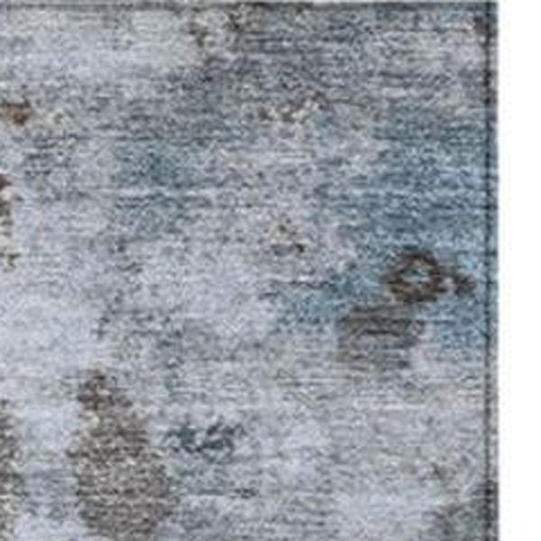 HomeRoots 5' Sky Blue and Brown Abstract Indoor Outdoor Area Rug - Versatile, Durable, Washable Floor Covering 5' X 8' 628417