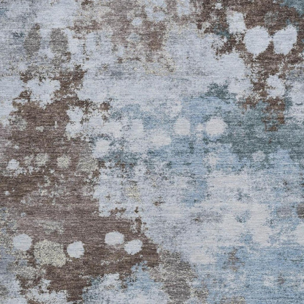 HomeRoots 5' Sky Blue and Brown Abstract Indoor Outdoor Area Rug - Versatile, Durable, Washable Floor Covering 8' X 10' 628419