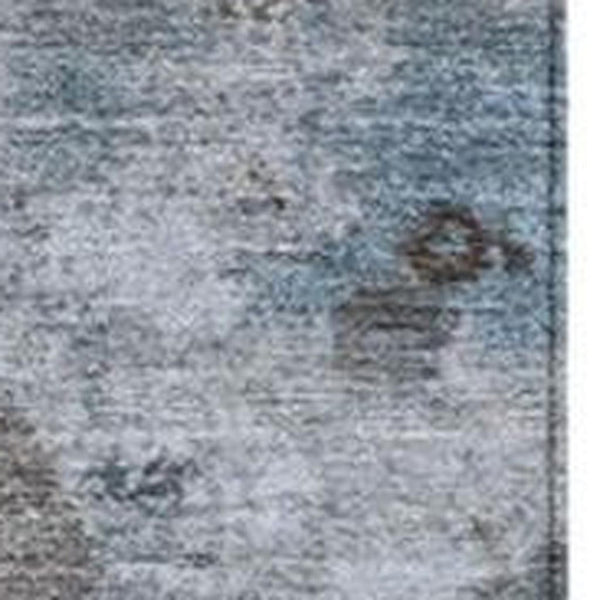 HomeRoots 5' Sky Blue and Brown Abstract Indoor Outdoor Area Rug - Versatile, Durable, Washable Floor Covering 9' X 12' 628420
