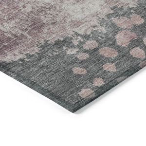 HomeRoots 5' Elegant Blush Sage Charcoal Abstract Washable Area Rug for Indoor and Outdoor Spaces 5' X 8' 628447