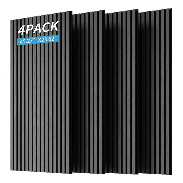 English Elm Wood Slat Acoustic Wall Panels 3d Fluted Mdf Set of Four for Studio or Living Room W347P375709