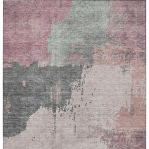 HomeRoots 5' Elegant Blush Sage Charcoal Abstract Washable Area Rug for Indoor and Outdoor Spaces 10' X 14' 628451