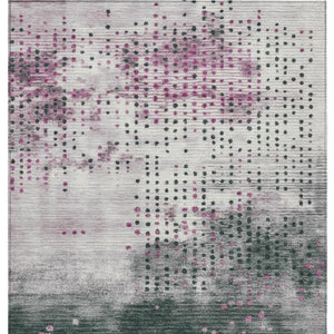 HomeRoots 5' Stylish Blush and Emerald Geometric Area Rug - Durable, Washable Design for Indoor & Outdoor Use 5' X 8' 628477