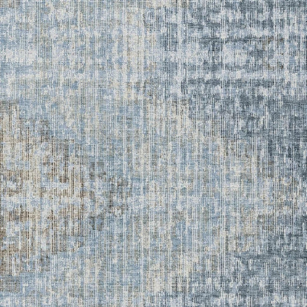 HomeRoots 5' Durable Denim Blue and Beige Geometric Washable Area Rug for Indoor and Outdoor Spaces 8' X 10' 628503