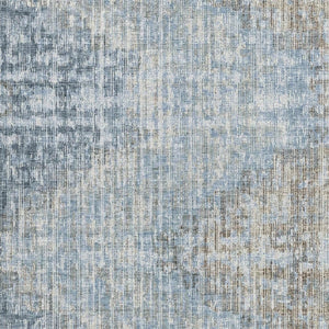HomeRoots 5' Durable Denim Blue and Beige Geometric Washable Area Rug for Indoor and Outdoor Spaces 10' X 14' 628505