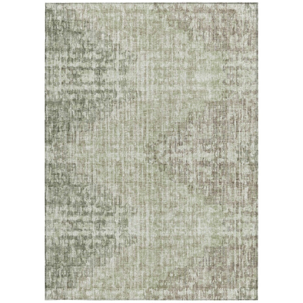 HomeRoots 5' Geometric Fern Green and Ivory Indoor Outdoor Area Rug - Stylish, Durable & Easy to Clean! 5' X 8' 628507