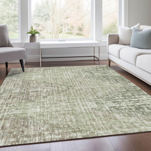 HomeRoots 5' Geometric Fern Green and Ivory Indoor Outdoor Area Rug - Stylish, Durable & Easy to Clean! 5' X 8' 628507