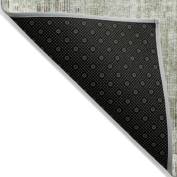 HomeRoots 5' Geometric Fern Green and Ivory Indoor Outdoor Area Rug - Stylish, Durable & Easy to Clean! 8' Round 628508