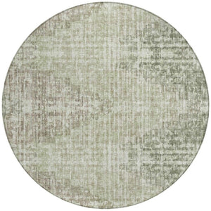 HomeRoots 5' Geometric Fern Green and Ivory Indoor Outdoor Area Rug - Stylish, Durable & Easy to Clean! 8' Round 628508