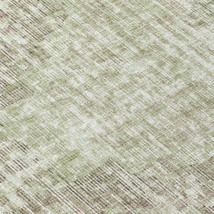 HomeRoots 5' Geometric Fern Green and Ivory Indoor Outdoor Area Rug - Stylish, Durable & Easy to Clean! 8' Round 628508