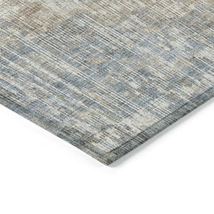 HomeRoots 5' Stylish Beige and Gray Geometric Area Rug - Durable, Washable for Indoor & Outdoor Use, Easy Care 8' Round 628520