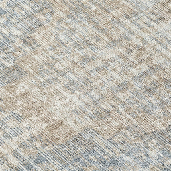 HomeRoots 5' Stylish Beige and Gray Geometric Area Rug - Durable, Washable for Indoor & Outdoor Use, Easy Care 8' Round 628520