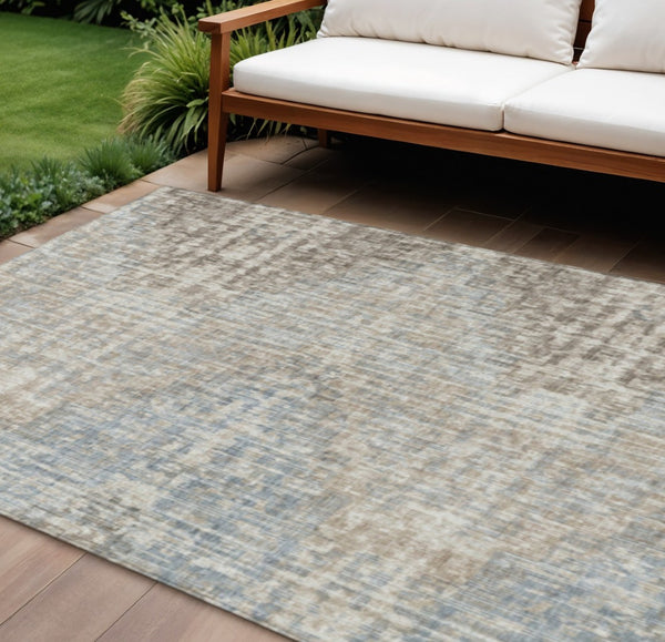 HomeRoots 5' Stylish Beige and Gray Geometric Area Rug - Durable, Washable for Indoor & Outdoor Use, Easy Care 8' X 10' 628521