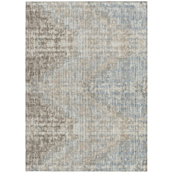 HomeRoots 5' Stylish Beige and Gray Geometric Area Rug - Durable, Washable for Indoor & Outdoor Use, Easy Care 9' X 12' 628522