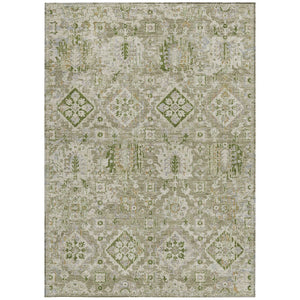 HomeRoots 5' Elegant Floral Medallion Area Rug in Fern Green & Beige for Indoor/Outdoor Durability & Style 8' X 10' 628569